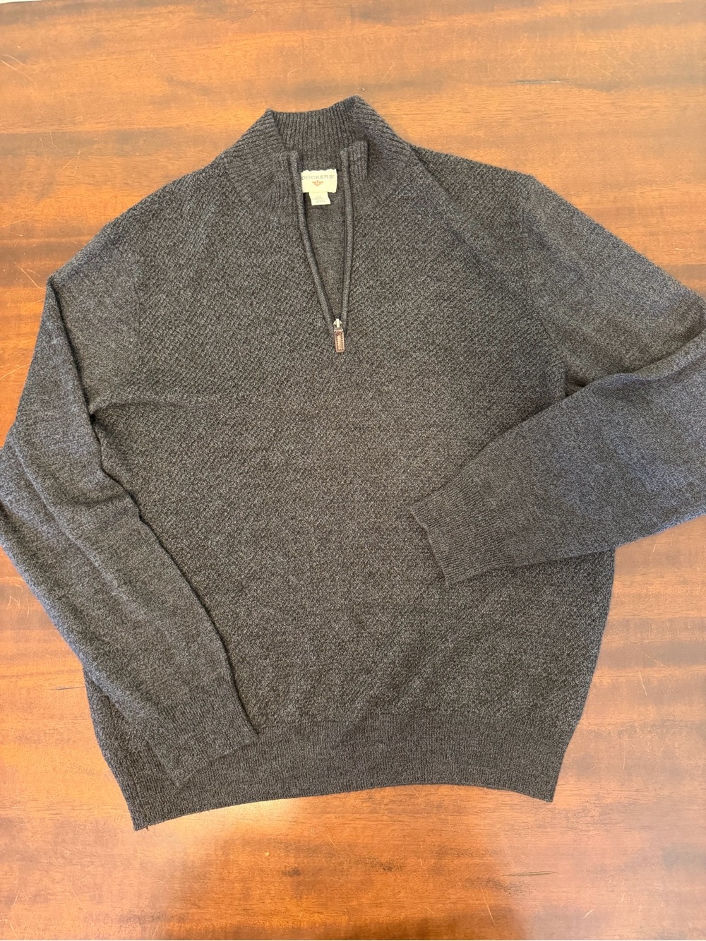 Dockers Charcoal Gray Half-Zip Knit Sweater